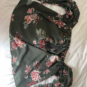 Off Shoulder Flowered Shirt
